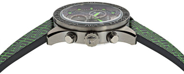 Versace Herren Armbanduhr 43 mm Armband Lederarmband schwarz GRECA DOME CHRONO VE6K00123